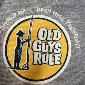 Old Guys Rule Vintage Grey Large Graphic T Shirt Tee Cool Relax Dad Shirt 547